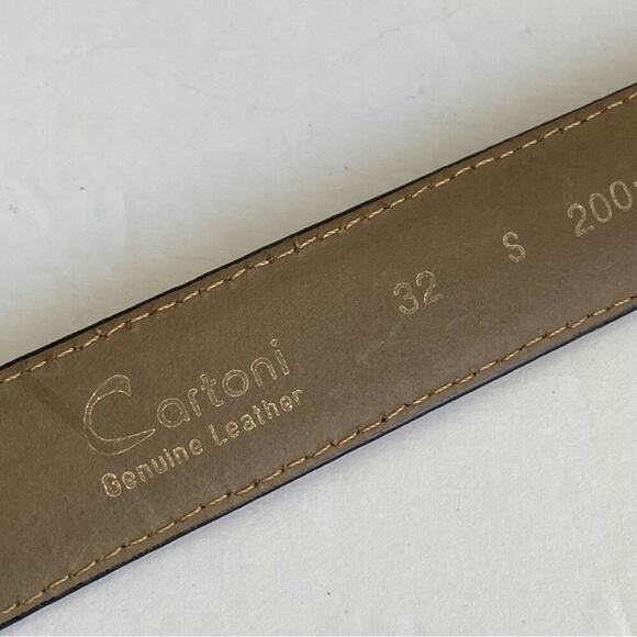 Vintage Brown Snake Embossed Belt Reptile Snakeskin Print Cartoni Unisex 32 - Picture 6 of 8